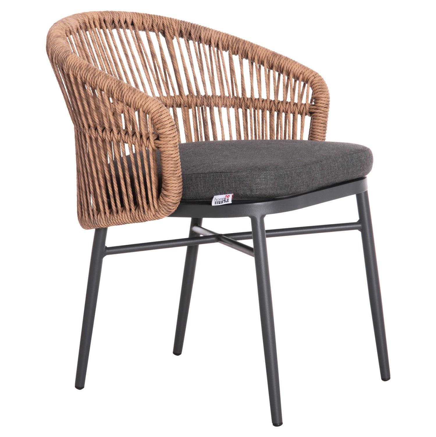 ΠΟΛΥΘΡΟΝΑ ΑΛΟΥΜΙΝΙΟΥ ORIN HM6265.01 ΣΚΟΥΡΟ ΓΚΡΙ- P.E.RATTAN ΣΕ ΦΥΣΙΚΟ 58x61x75Υεκ. - Pakobazaar