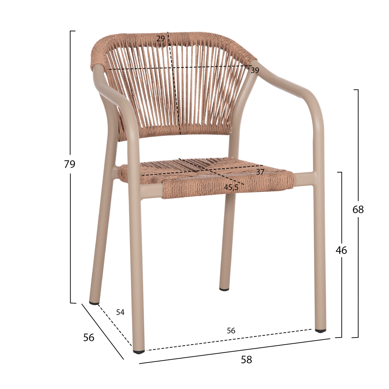 ΠΟΛΥΘΡΟΝΑ ΑΛΟΥΜΙΝΙΟΥ LUCCI HM6266.02 MOKA ΣΚΕΛΕΤΟΣ-P.E.RATTAN ΦΥΣΙΚΟ 58x56x79Υεκ - Pakobazaar