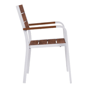 ΠΟΛΥΘΡΟΝΑ ΑΛΟΥΜΙΝΙΟΥ SAGA ΛΕΥΚΗ ΜΕ POLYWOOD HM5127.01 55x56x85Υ εκ. - Pakobazaar