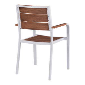 ΠΟΛΥΘΡΟΝΑ ΑΛΟΥΜΙΝΙΟΥ SAGA ΛΕΥΚΗ ΜΕ POLYWOOD HM5127.01 55x56x85Υ εκ. - Pakobazaar