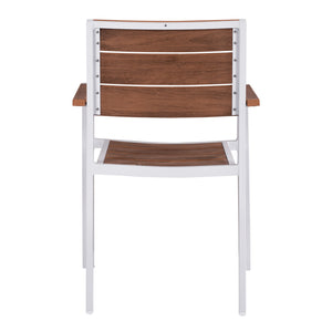 ΠΟΛΥΘΡΟΝΑ ΑΛΟΥΜΙΝΙΟΥ SAGA ΛΕΥΚΗ ΜΕ POLYWOOD HM5127.01 55x56x85Υ εκ. - Pakobazaar