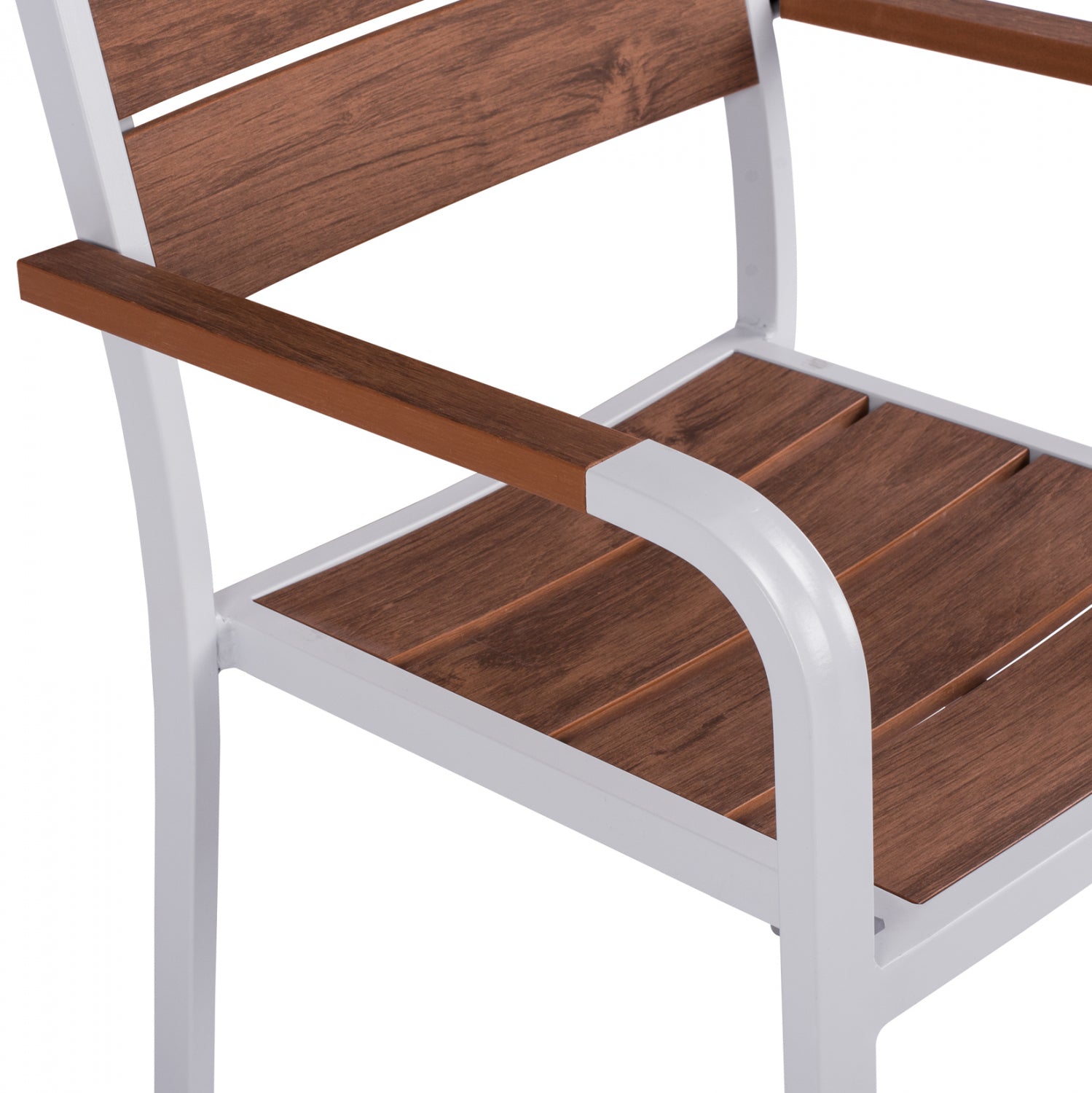 ΠΟΛΥΘΡΟΝΑ ΑΛΟΥΜΙΝΙΟΥ SAGA ΛΕΥΚΗ ΜΕ POLYWOOD HM5127.01 55x56x85Υ εκ. - Pakobazaar