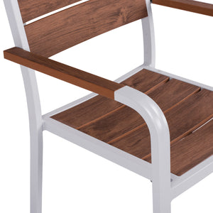 ΠΟΛΥΘΡΟΝΑ ΑΛΟΥΜΙΝΙΟΥ SAGA ΛΕΥΚΗ ΜΕ POLYWOOD HM5127.01 55x56x85Υ εκ. - Pakobazaar