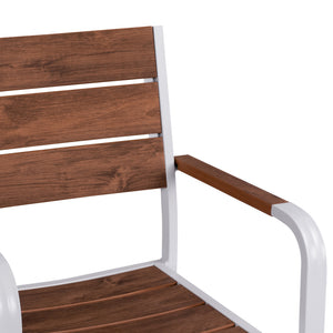 ΠΟΛΥΘΡΟΝΑ ΑΛΟΥΜΙΝΙΟΥ SAGA ΛΕΥΚΗ ΜΕ POLYWOOD HM5127.01 55x56x85Υ εκ. - Pakobazaar