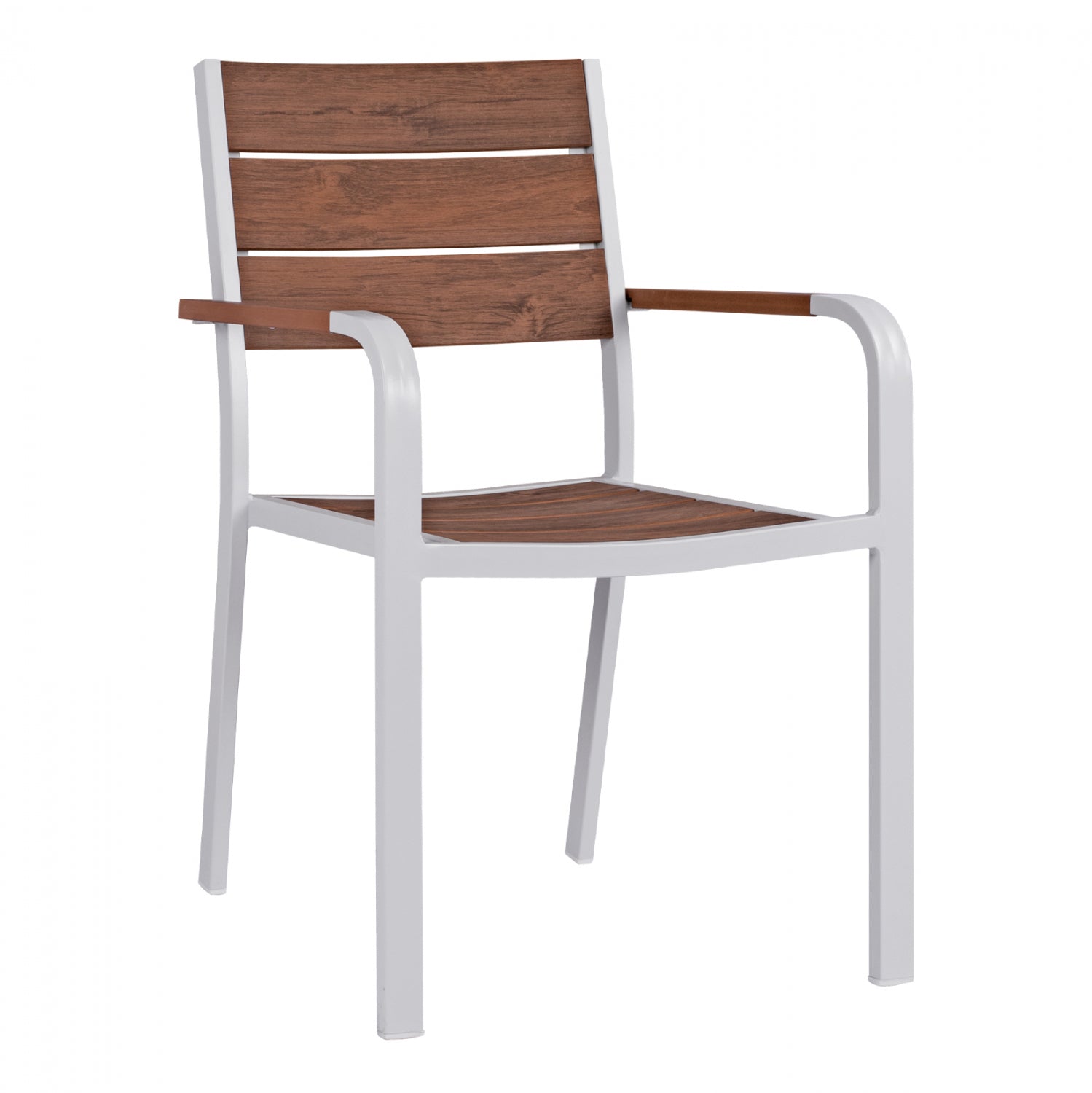 ΠΟΛΥΘΡΟΝΑ ΑΛΟΥΜΙΝΙΟΥ SAGA ΛΕΥΚΗ ΜΕ POLYWOOD HM5127.01 55x56x85Υ εκ. - Pakobazaar