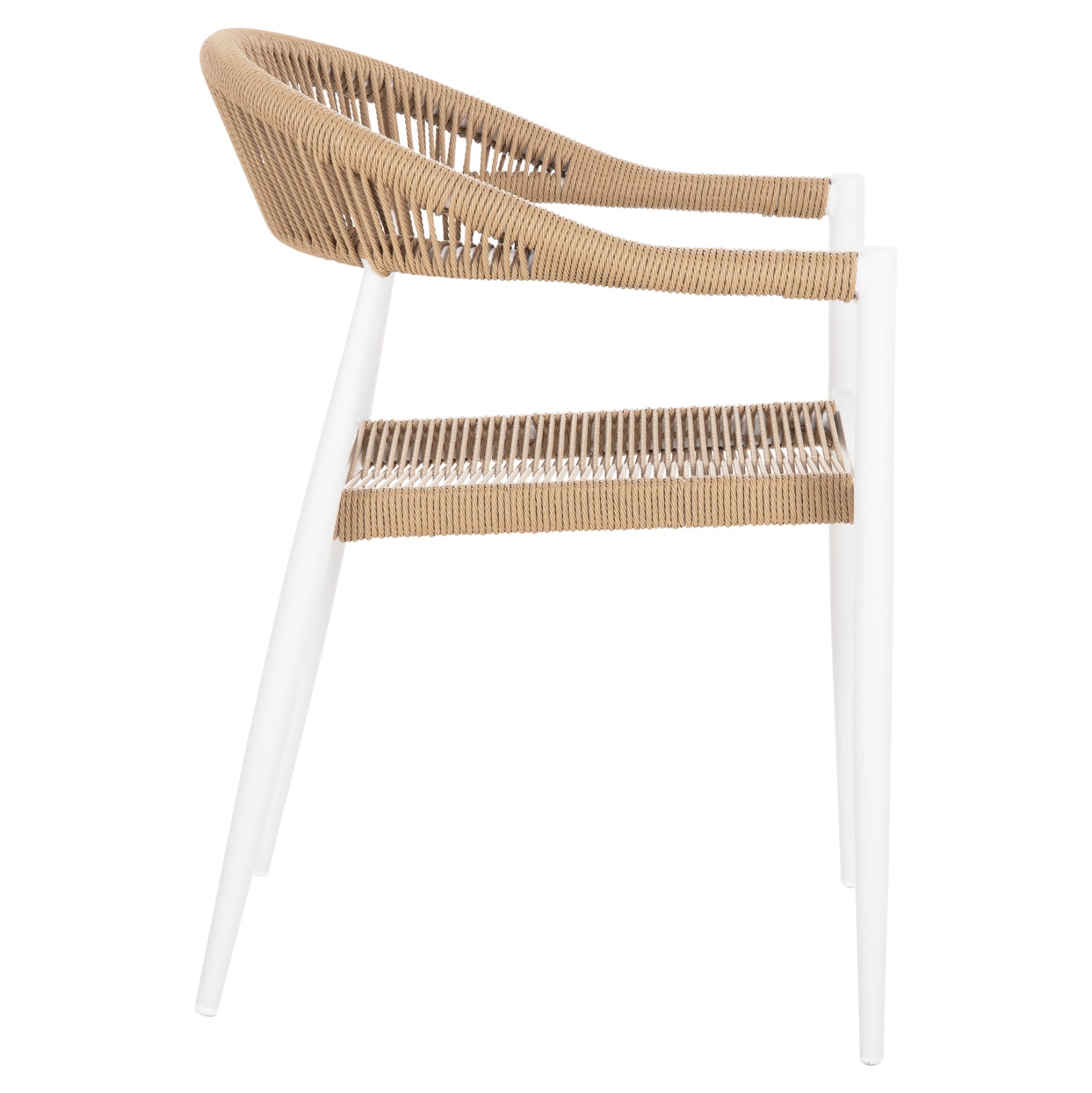 ΠΟΛΥΘΡΟΝΑ ΑΛΟΥΜΙΝΙΟΥ GRET HM5854.01 ΛΕΥΚΗ PE RATTAN ΜΠΕΖ 56x55,5x78Υεκ. - Pakobazaar