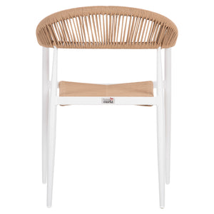 ΠΟΛΥΘΡΟΝΑ ΑΛΟΥΜΙΝΙΟΥ GRET HM5854.01 ΛΕΥΚΗ PE RATTAN ΜΠΕΖ 56x55,5x78Υεκ. - Pakobazaar