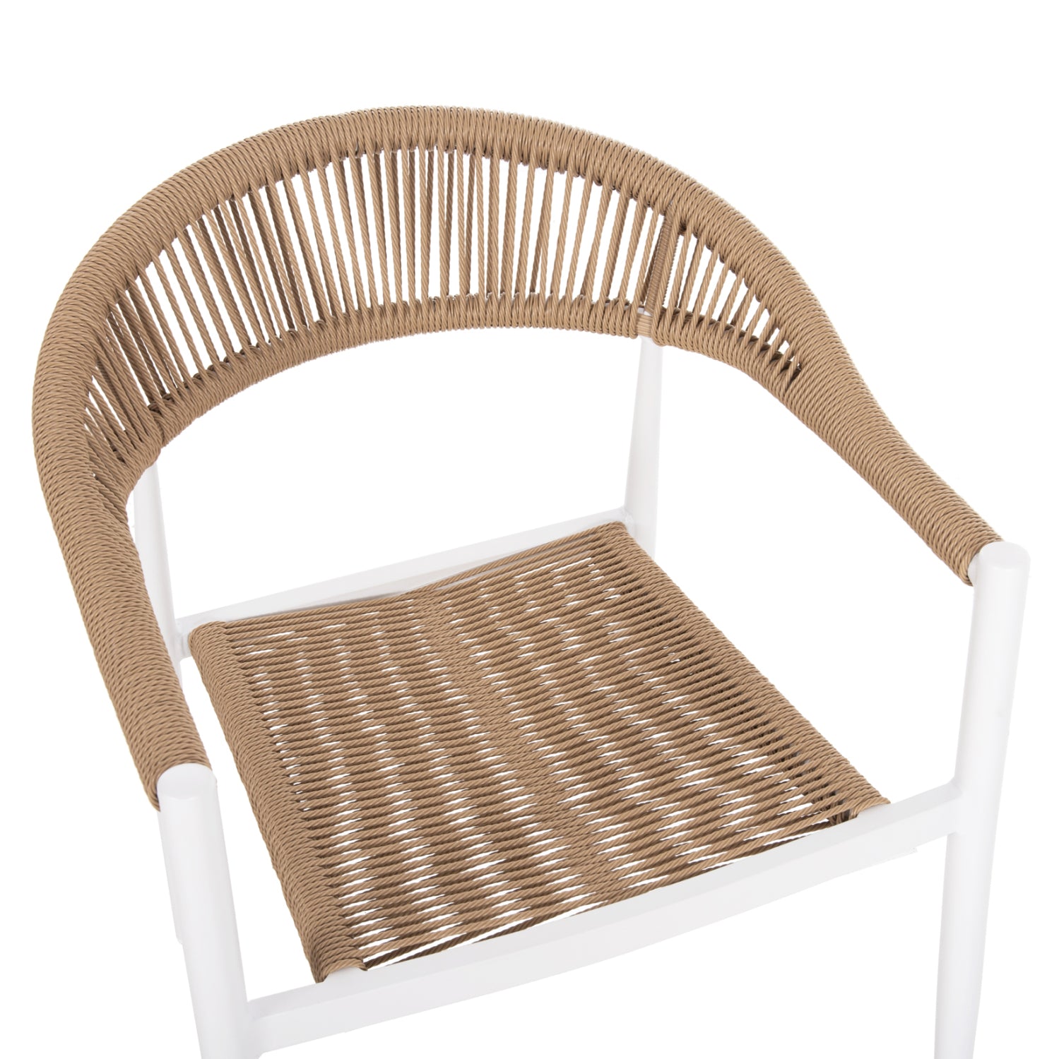 ΠΟΛΥΘΡΟΝΑ ΑΛΟΥΜΙΝΙΟΥ GRET HM5854.01 ΛΕΥΚΗ PE RATTAN ΜΠΕΖ 56x55,5x78Υεκ. - Pakobazaar