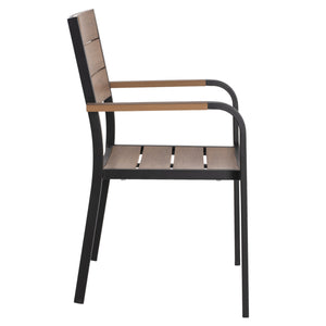ΠΟΛΥΘΡΟΝΑ ΑΛΟΥΜΙΝΙΟΥ SAGA ΜΑΥΡΗ ΜΕ POLYWOOD HM5127.03 56x55x85,5Yεκ. - Pakobazaar
