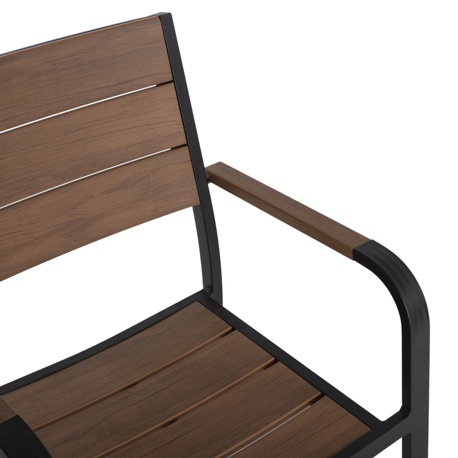 ΠΟΛΥΘΡΟΝΑ ΑΛΟΥΜΙΝΙΟΥ SAGA ΜΑΥΡΗ ΜΕ POLYWOOD HM5127.03 56x55x85,5Yεκ. - Pakobazaar