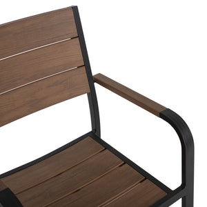 ΠΟΛΥΘΡΟΝΑ ΑΛΟΥΜΙΝΙΟΥ SAGA ΜΑΥΡΗ ΜΕ POLYWOOD HM5127.03 56x55x85,5Yεκ. - Pakobazaar