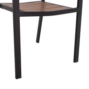 ΠΟΛΥΘΡΟΝΑ ΑΛΟΥΜΙΝΙΟΥ SAGA ΜΑΥΡΗ ΜΕ POLYWOOD HM5127.03 56x55x85,5Yεκ. - Pakobazaar