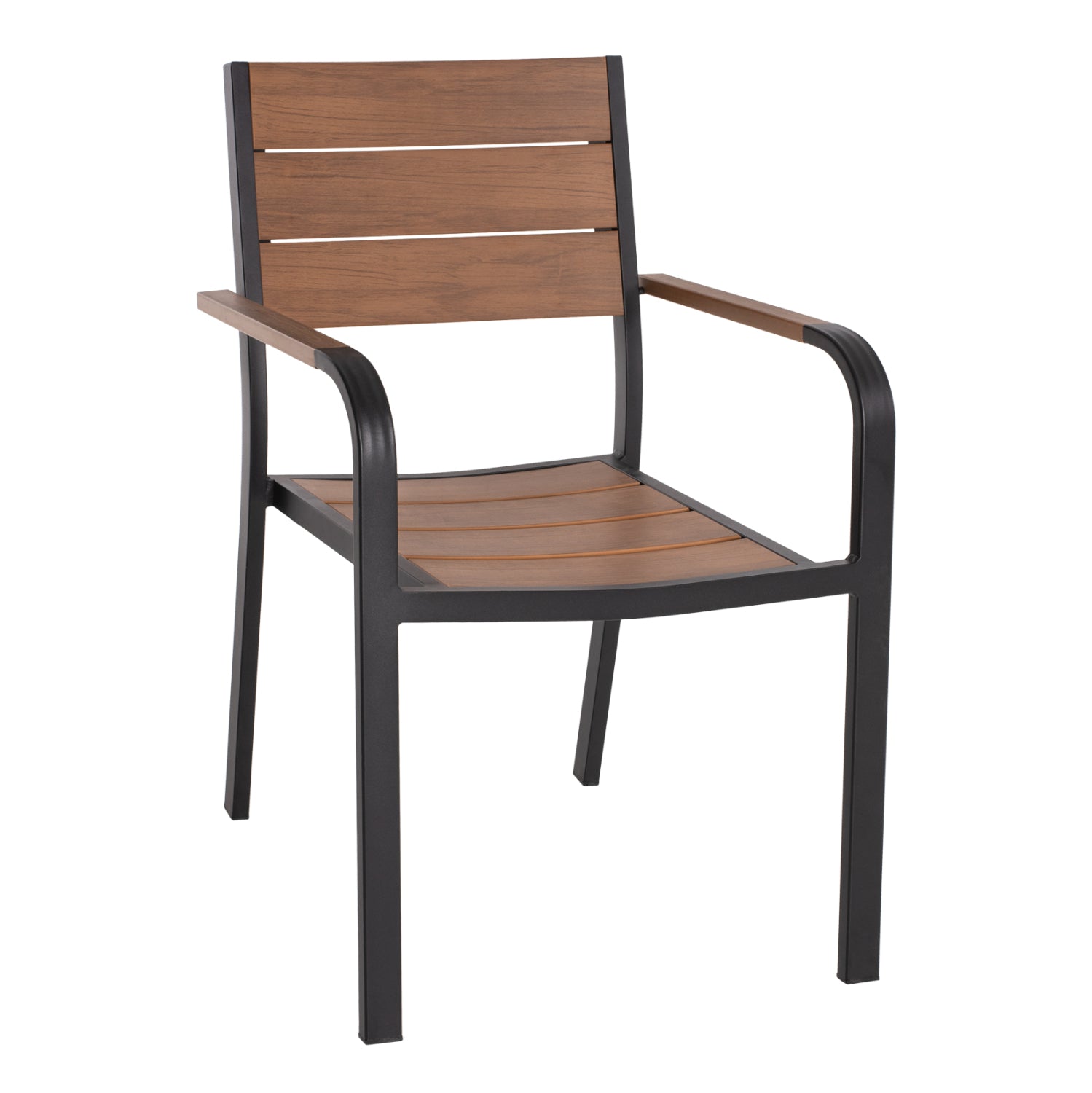 ΠΟΛΥΘΡΟΝΑ ΑΛΟΥΜΙΝΙΟΥ SAGA ΜΑΥΡΗ ΜΕ POLYWOOD HM5127.03 56x55x85,5Yεκ. - Pakobazaar