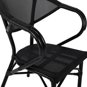 ΠΟΛΥΘΡΟΝΑ ΑΛΟΥΜΙΝΙΟΥ CLAY BAMBOO LOOK ΜΑΥΡΗ ΜΕ TEXTLINE HM5025.02 59x60x82 cm - Pakobazaar