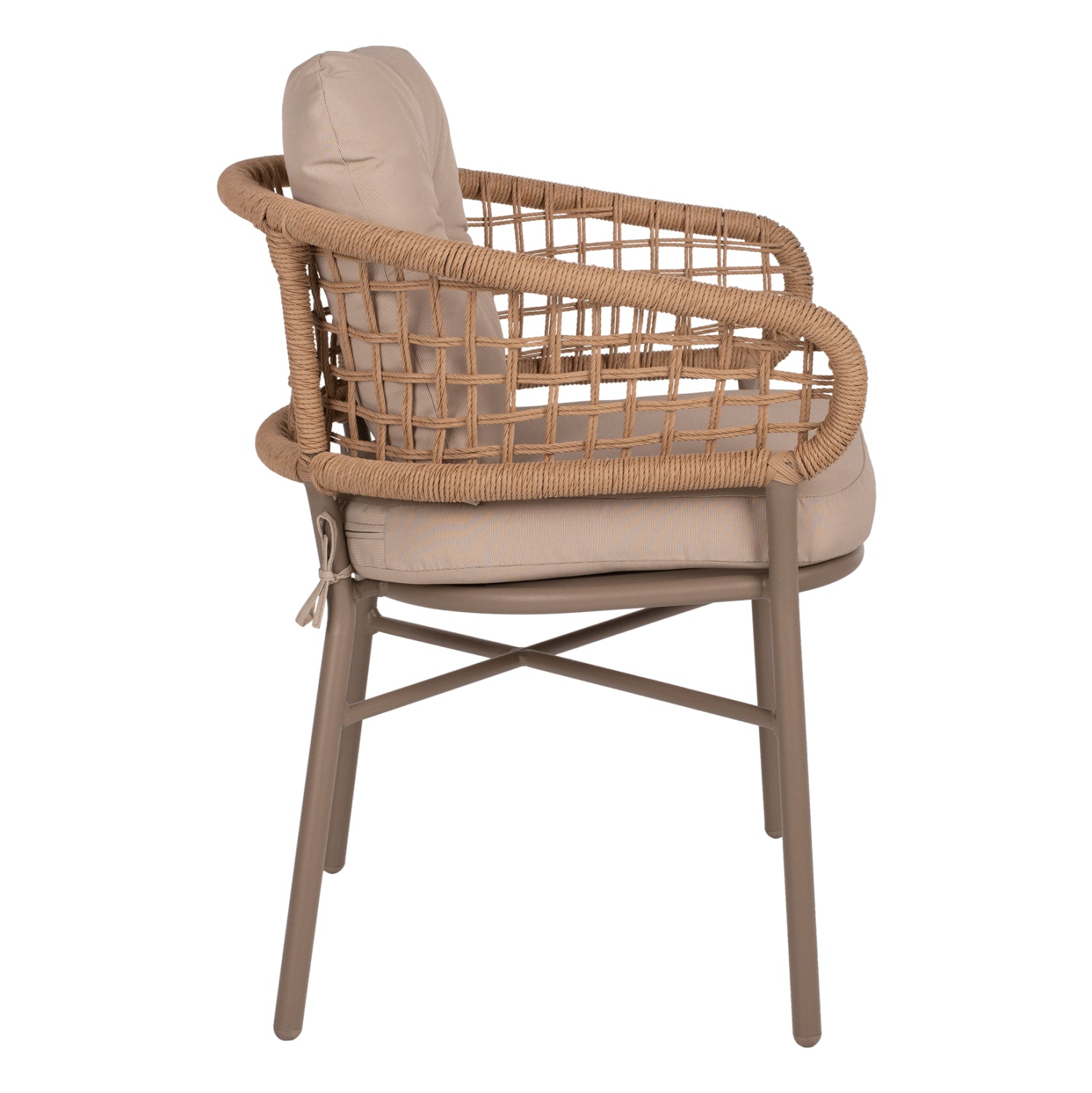 ΠΟΛΥΘΡΟΝΑ ΑΛΟΥΜΙΝΙΟΥ ΜΟΚΑ ΕΠΑΓΓΕΛΜ. RATTAN & ΜΑΞΙΛΑΡΙ ΜΠΕΖ HM5863.02 60x56x84 εκ. - Pakobazaar