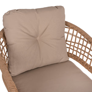 ΠΟΛΥΘΡΟΝΑ ΑΛΟΥΜΙΝΙΟΥ ΜΟΚΑ ΕΠΑΓΓΕΛΜ. RATTAN & ΜΑΞΙΛΑΡΙ ΜΠΕΖ HM5863.02 60x56x84 εκ. - Pakobazaar
