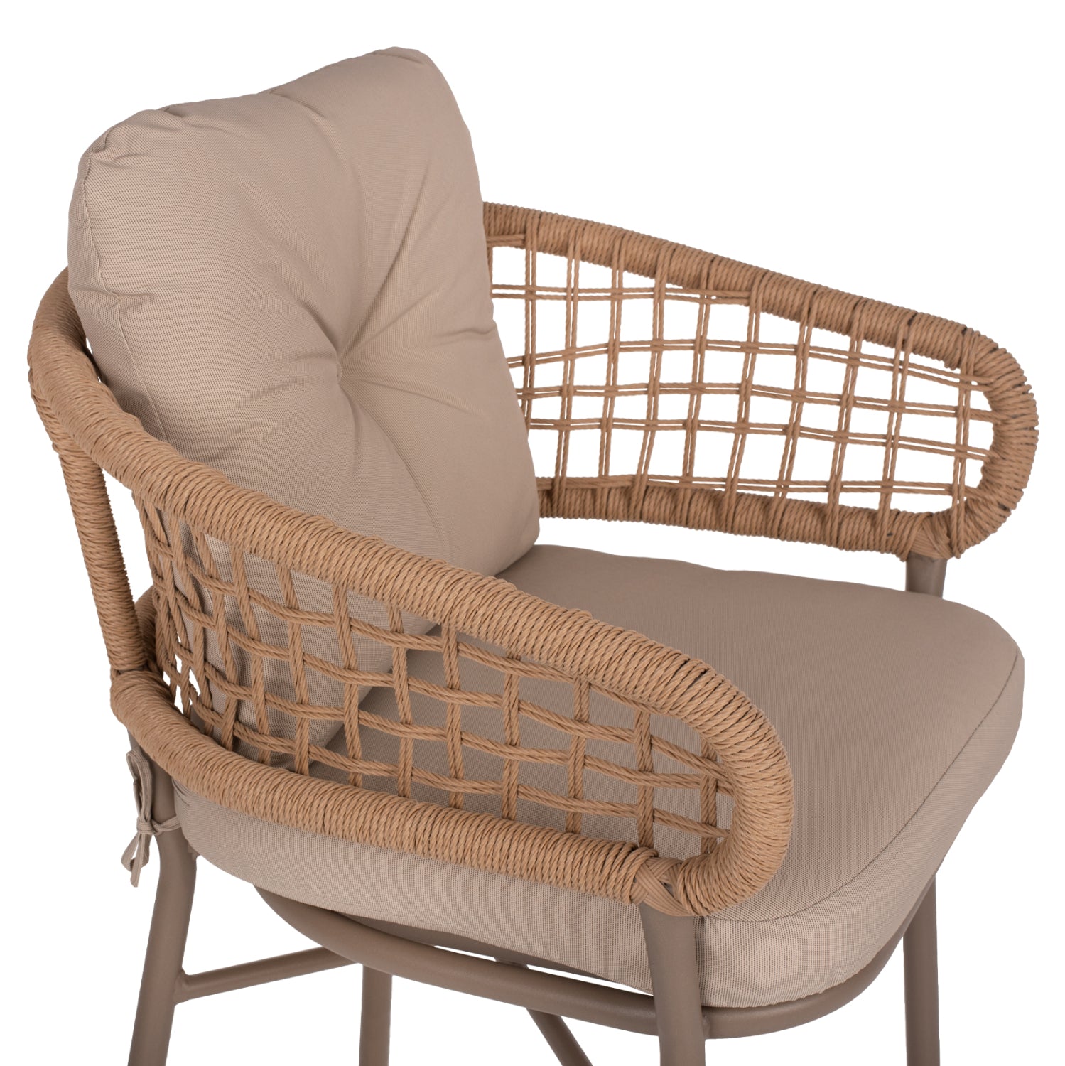 ΠΟΛΥΘΡΟΝΑ ΑΛΟΥΜΙΝΙΟΥ ΜΟΚΑ ΕΠΑΓΓΕΛΜ. RATTAN & ΜΑΞΙΛΑΡΙ ΜΠΕΖ HM5863.02 60x56x84 εκ. - Pakobazaar