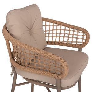 ΠΟΛΥΘΡΟΝΑ ΑΛΟΥΜΙΝΙΟΥ ΜΟΚΑ ΕΠΑΓΓΕΛΜ. RATTAN & ΜΑΞΙΛΑΡΙ ΜΠΕΖ HM5863.02 60x56x84 εκ. - Pakobazaar