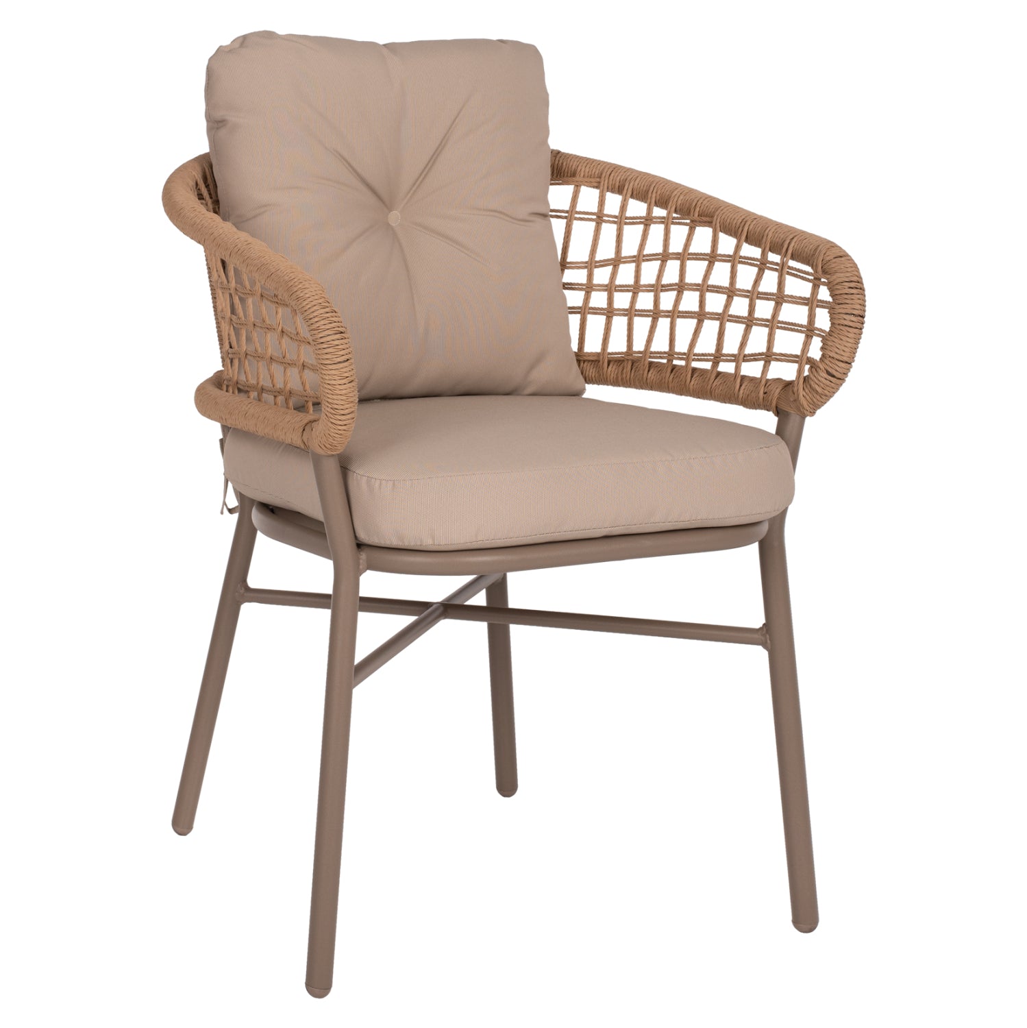 ΠΟΛΥΘΡΟΝΑ ΑΛΟΥΜΙΝΙΟΥ ΜΟΚΑ ΕΠΑΓΓΕΛΜ. RATTAN & ΜΑΞΙΛΑΡΙ ΜΠΕΖ HM5863.02 60x56x84 εκ. - Pakobazaar