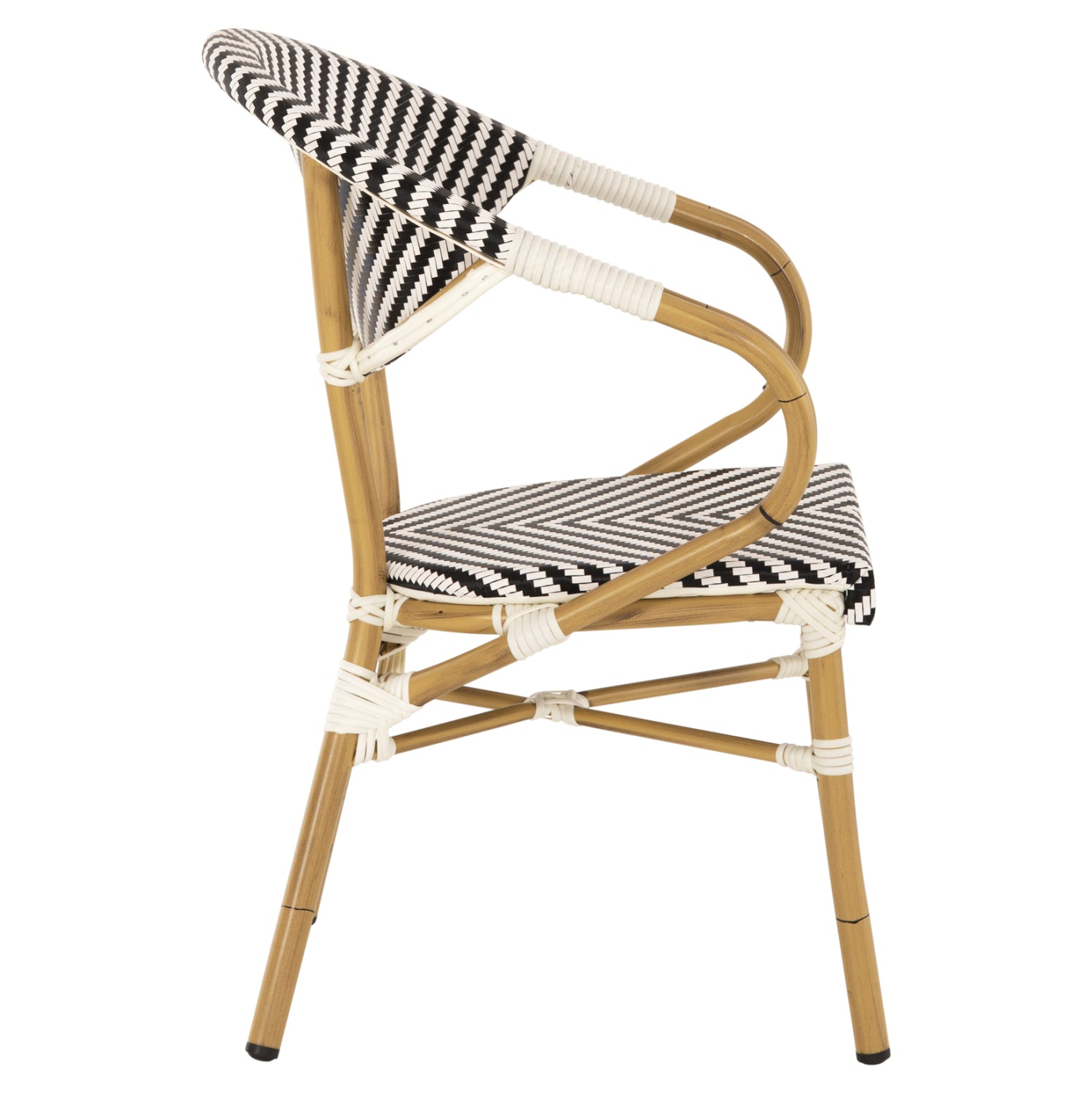 ΠΟΛΥΘΡΟΝΑ BAMBOO LOOK HM5861.01 ΜΑΥΡΟ-ΛΕΥΚΟ 57x55x82 εκ. - Pakobazaar