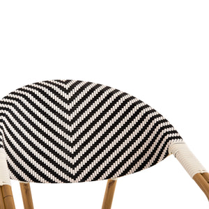 ΠΟΛΥΘΡΟΝΑ BAMBOO LOOK HM5861.01 ΜΑΥΡΟ-ΛΕΥΚΟ 57x55x82 εκ. - Pakobazaar