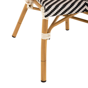 ΠΟΛΥΘΡΟΝΑ BAMBOO LOOK HM5861.01 ΜΑΥΡΟ-ΛΕΥΚΟ 57x55x82 εκ. - Pakobazaar