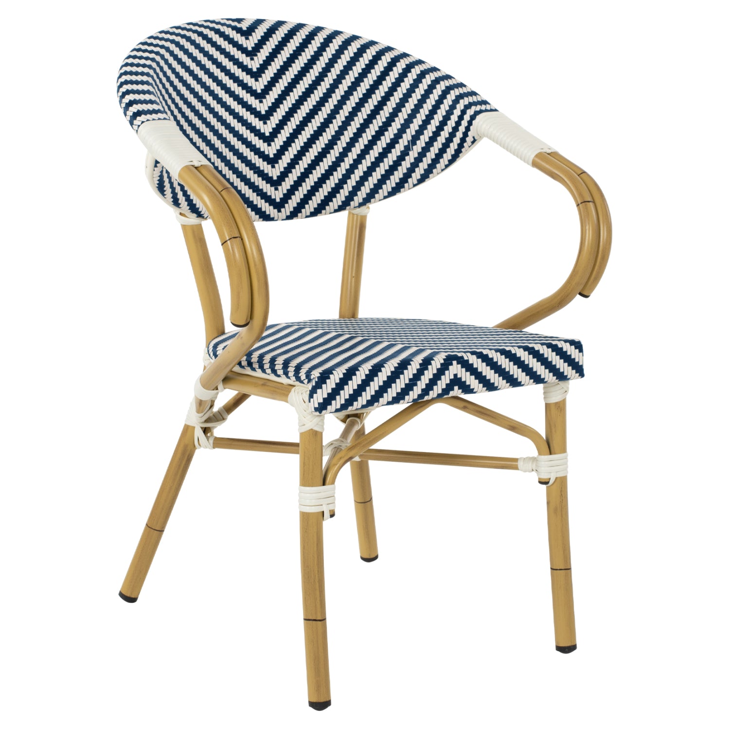 ΠΟΛΥΘΡΟΝΑ BAMBOO LOOK HM5861.02 ΜΠΛΕ-ΛΕΥΚΟ 59x56x82Yεκ. - Pakobazaar