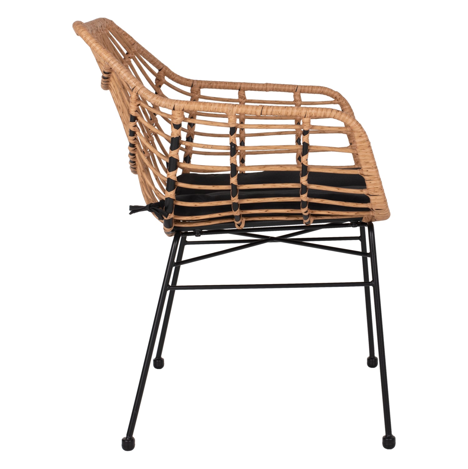 ΠΟΛΥΘΡΟΝΑ ΕΠΑΓΓΕΛΜΑΤΙΚΗ ΜΑΥΡΟ ΜΕΤΑΛΛΟ RATTAN ΜΠΕΖ & ΜΑΞΙΛΑΡΙ HM5864.01 58,5x60,5x80 εκ. - Pakobazaar