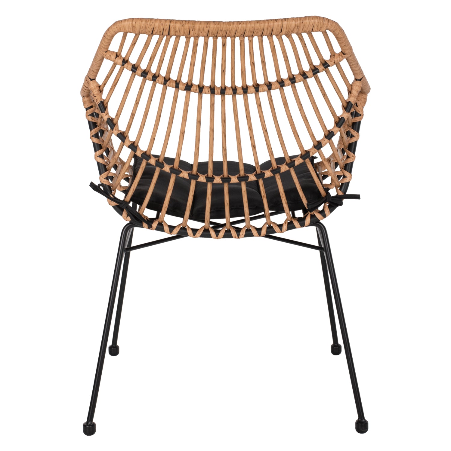 ΠΟΛΥΘΡΟΝΑ ΕΠΑΓΓΕΛΜΑΤΙΚΗ ΜΑΥΡΟ ΜΕΤΑΛΛΟ RATTAN ΜΠΕΖ & ΜΑΞΙΛΑΡΙ HM5864.01 58,5x60,5x80 εκ. - Pakobazaar