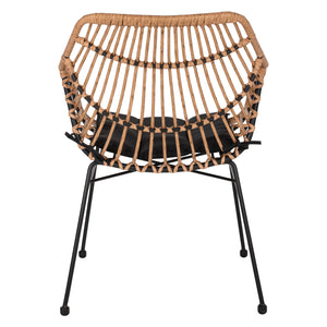 ΠΟΛΥΘΡΟΝΑ ΕΠΑΓΓΕΛΜΑΤΙΚΗ ΜΑΥΡΟ ΜΕΤΑΛΛΟ RATTAN ΜΠΕΖ & ΜΑΞΙΛΑΡΙ HM5864.01 58,5x60,5x80 εκ. - Pakobazaar