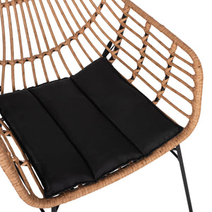 ΠΟΛΥΘΡΟΝΑ ΕΠΑΓΓΕΛΜΑΤΙΚΗ ΜΑΥΡΟ ΜΕΤΑΛΛΟ RATTAN ΜΠΕΖ & ΜΑΞΙΛΑΡΙ HM5864.01 58,5x60,5x80 εκ. - Pakobazaar
