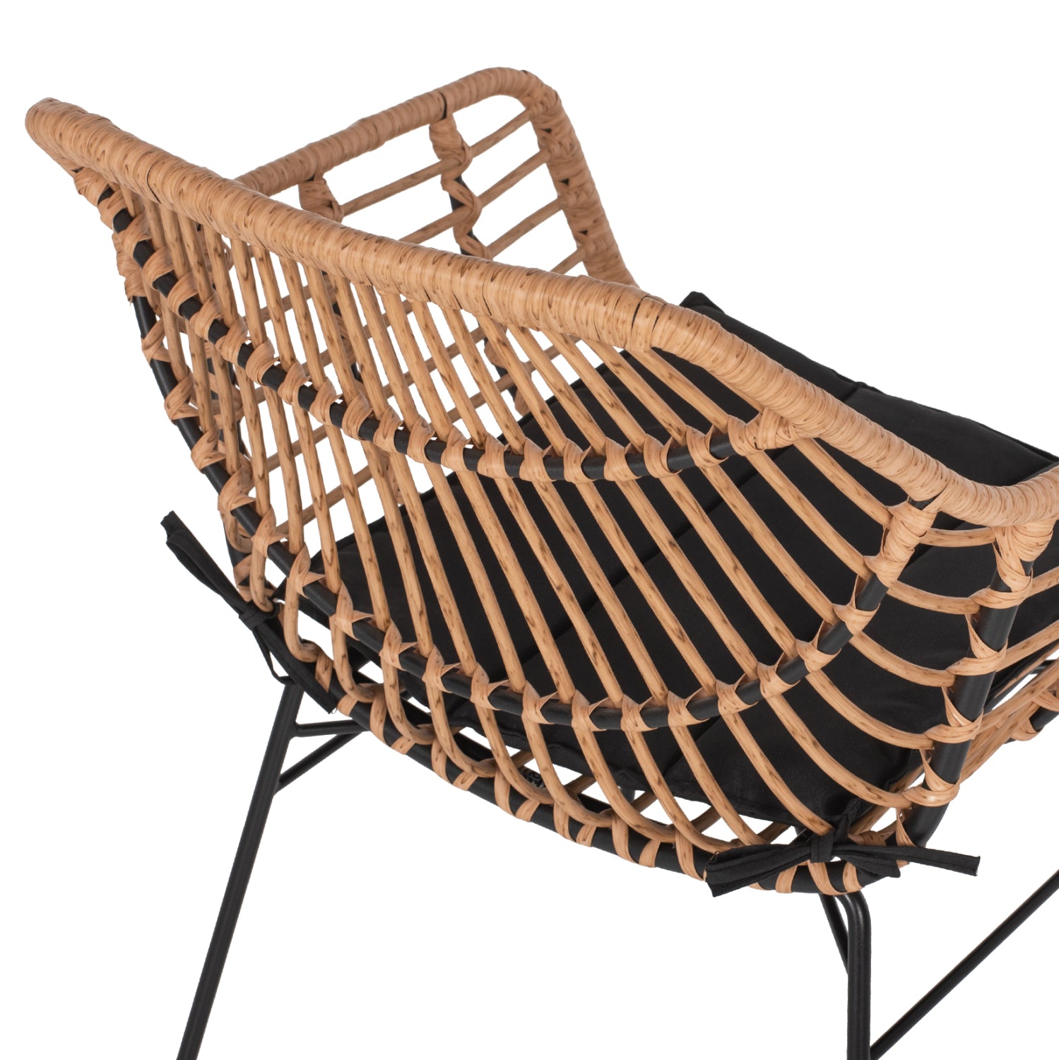 ΠΟΛΥΘΡΟΝΑ ΕΠΑΓΓΕΛΜΑΤΙΚΗ ΜΑΥΡΟ ΜΕΤΑΛΛΟ RATTAN ΜΠΕΖ & ΜΑΞΙΛΑΡΙ HM5864.01 58,5x60,5x80 εκ. - Pakobazaar