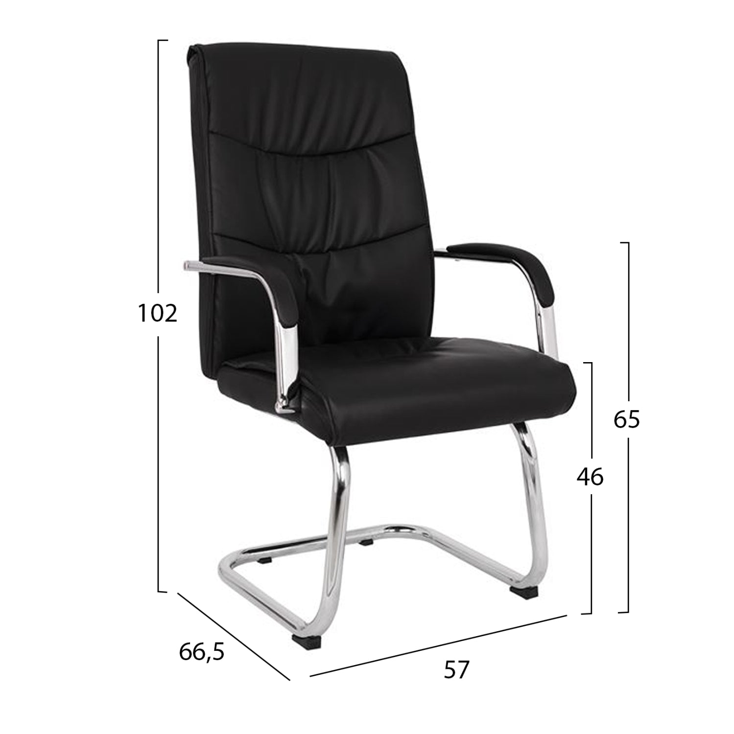 ΠΟΛΥΘΡΟΝΑ JACOB HM1045.11 ΜΑΥΡΟ PU ΜΕ ΒΑΣΗ ΧΡΩΜΙΟΥ 57x66,5x102 cm - Pakobazaar