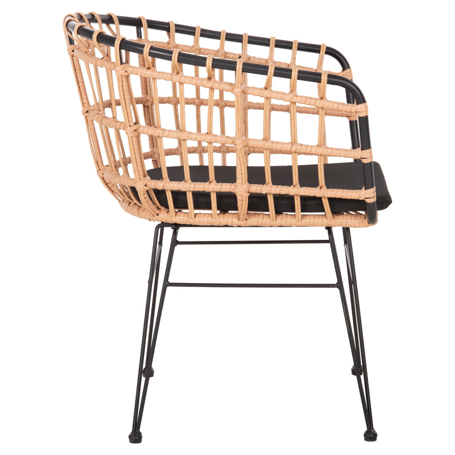 ΠΟΛΥΘΡΟΝΑ ΕΞ.ΧΩΡΟΥ ALLEGRA HM5456.11 ΜΕΤΑΛΛΟ&ΜΑΞΙΛΑΡΙ ΜΑΥΡΟ-WICKER ΜΠΕΖ 58x61x81Y - Pakobazaar