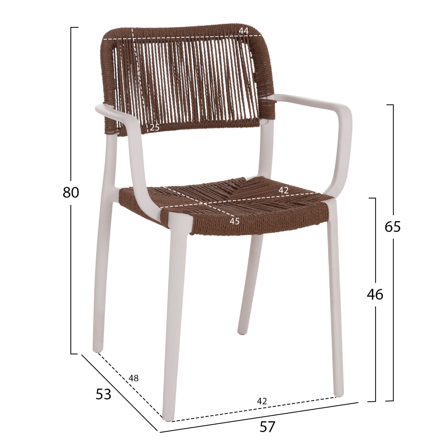 ΠΟΛΥΘΡΟΝΑ ΕΞ.ΧΩΡΟΥ STRIDER HM6391.01 ΛΕΥΚΟ ΠΟΛΥΠΡΟΠΥΛΕΝΙΟ--ΚΑΦΕ ΣΧΟΙΝΙ 57x53x80Υεκ. - Pakobazaar