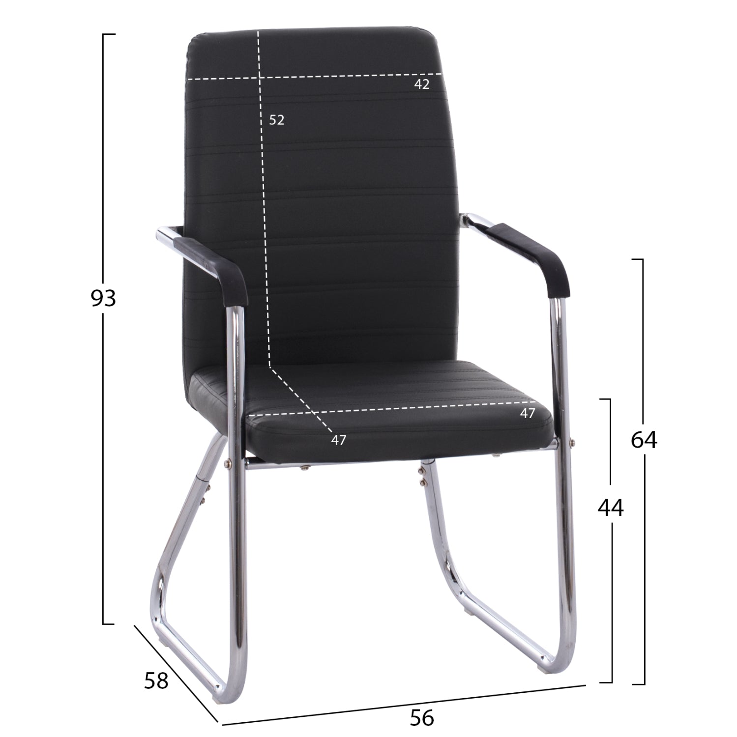 ΠΟΛΥΘΡΟΝΑ DALEY HM1021.01 ΜΕ ΜΠΡΑΤΣΑ ΜΑΥΡΟ PU 56x58x93 εκ. - Pakobazaar