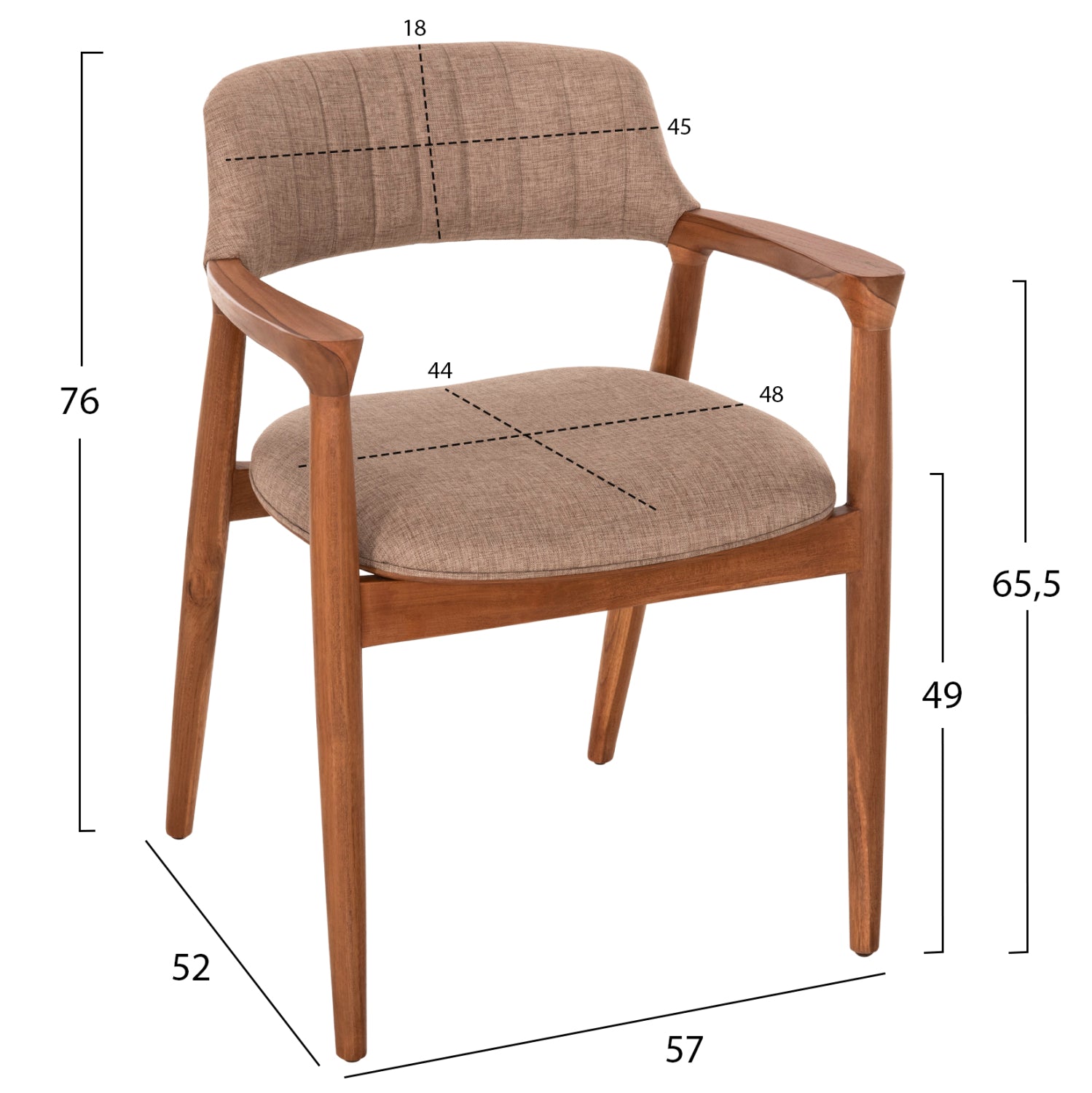 ΠΟΛΥΘΡΟΝΑ JAMES HM18259 TEAK WOOD ΜΕ ΣΑΜΠΑΝΙ ΥΦΑΣΜΑ 57x52x76Υεκ. - Pakobazaar