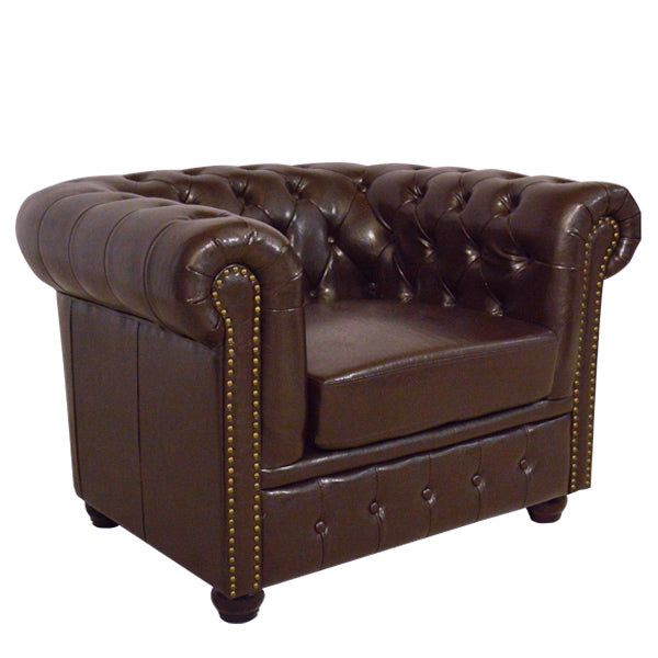 ΠΟΛΥΘΡΟΝΑ T.CHESTERFIELD POLINA HM3011.01 PU ΣΚΟΥΡΟ ΚΑΦΕ 110x90x73Yεκ. - Pakobazaar