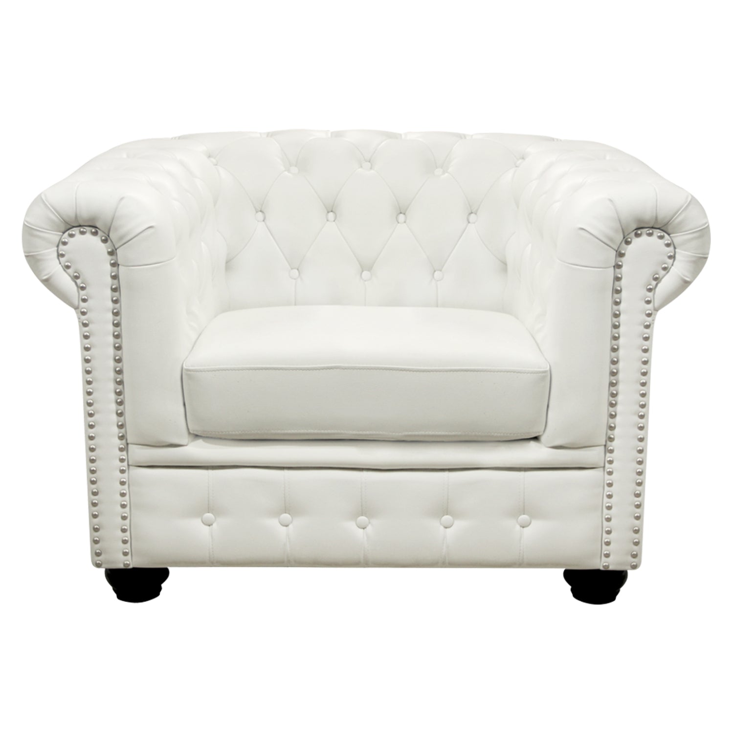 ΠΟΛΥΘΡΟΝΑ T.CHESTERFIELD POLINA HM3011.02 PU ΛΕΥΚΟ ΜΑΤ 110x90x73Y εκ. - Pakobazaar
