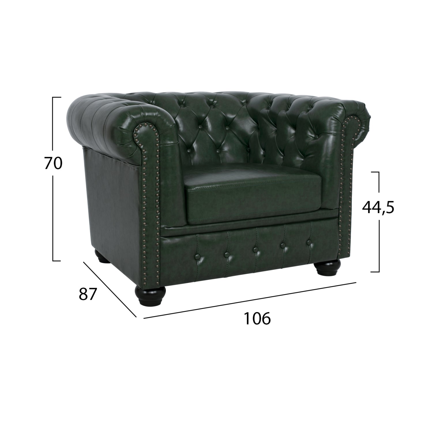 ΠΟΛΥΘΡΟΝΑ T.CHESTERFIELD POLINA HM3011.08 PU ΚΥΠΑΡΙΣΣΙ 106x87x70Y εκ. - Pakobazaar