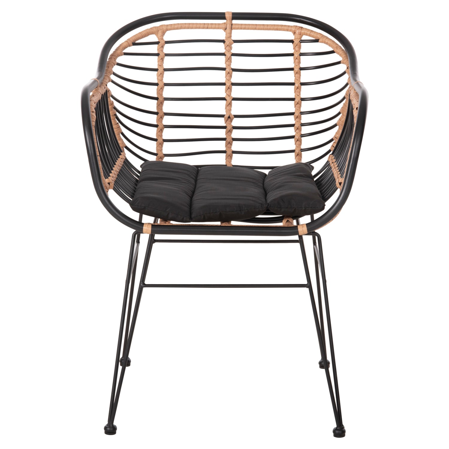 ΠΟΛΥΘΡΟΝΑ ALLEGRA HM5663.11 ΜΕΤΑΛ.ΣΚΕΛΕΤΟΣ-P.E.RATTAN ΜΠΕΖ-ΜΑΥΡΟ 58x59x81Υεκ - Pakobazaar