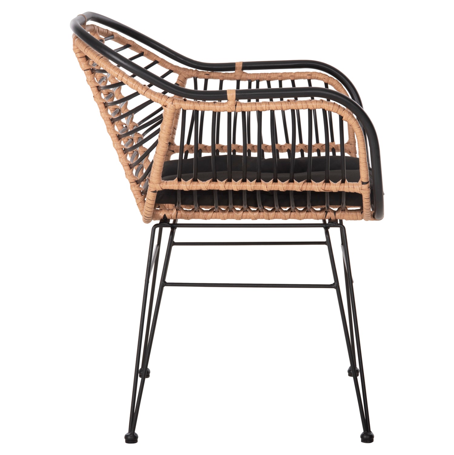 ΠΟΛΥΘΡΟΝΑ ALLEGRA HM5663.11 ΜΕΤΑΛ.ΣΚΕΛΕΤΟΣ-P.E.RATTAN ΜΠΕΖ-ΜΑΥΡΟ 58x59x81Υεκ - Pakobazaar