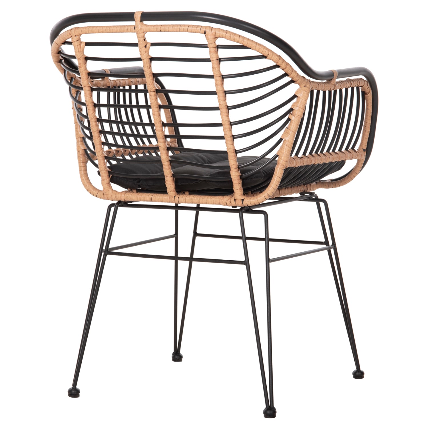 ΠΟΛΥΘΡΟΝΑ ALLEGRA HM5663.11 ΜΕΤΑΛ.ΣΚΕΛΕΤΟΣ-P.E.RATTAN ΜΠΕΖ-ΜΑΥΡΟ 58x59x81Υεκ - Pakobazaar