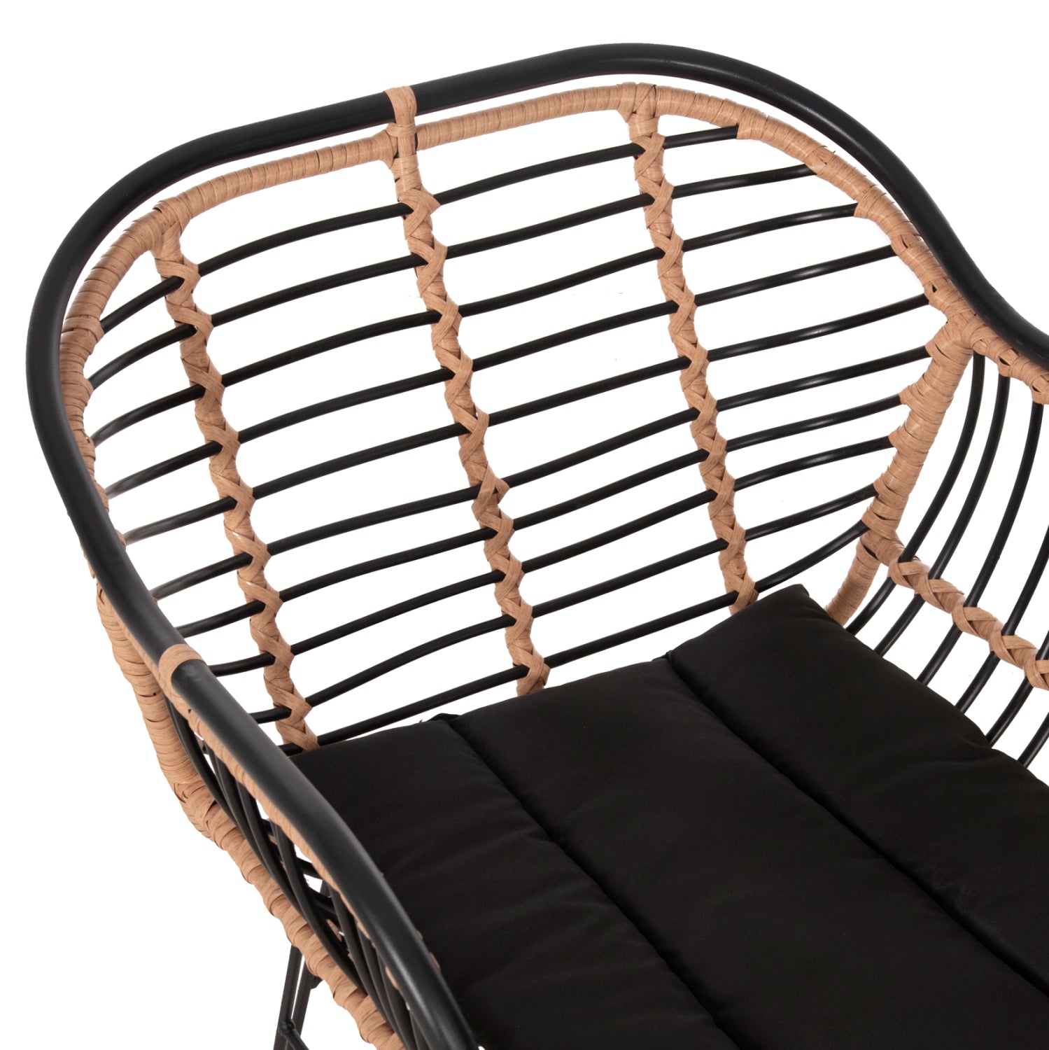 ΠΟΛΥΘΡΟΝΑ ALLEGRA HM5663.11 ΜΕΤΑΛ.ΣΚΕΛΕΤΟΣ-P.E.RATTAN ΜΠΕΖ-ΜΑΥΡΟ 58x59x81Υεκ - Pakobazaar