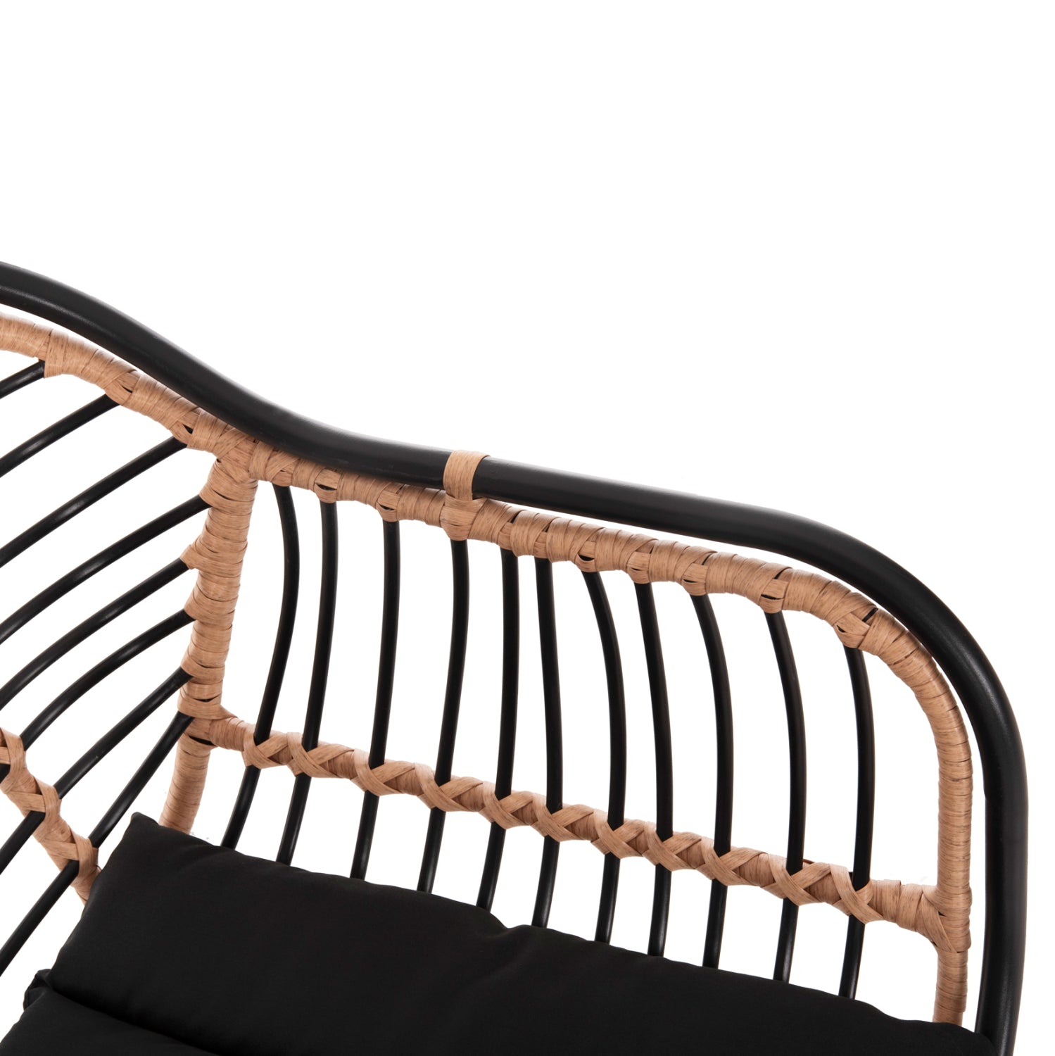 ΠΟΛΥΘΡΟΝΑ ALLEGRA HM5663.11 ΜΕΤΑΛ.ΣΚΕΛΕΤΟΣ-P.E.RATTAN ΜΠΕΖ-ΜΑΥΡΟ 58x59x81Υεκ - Pakobazaar