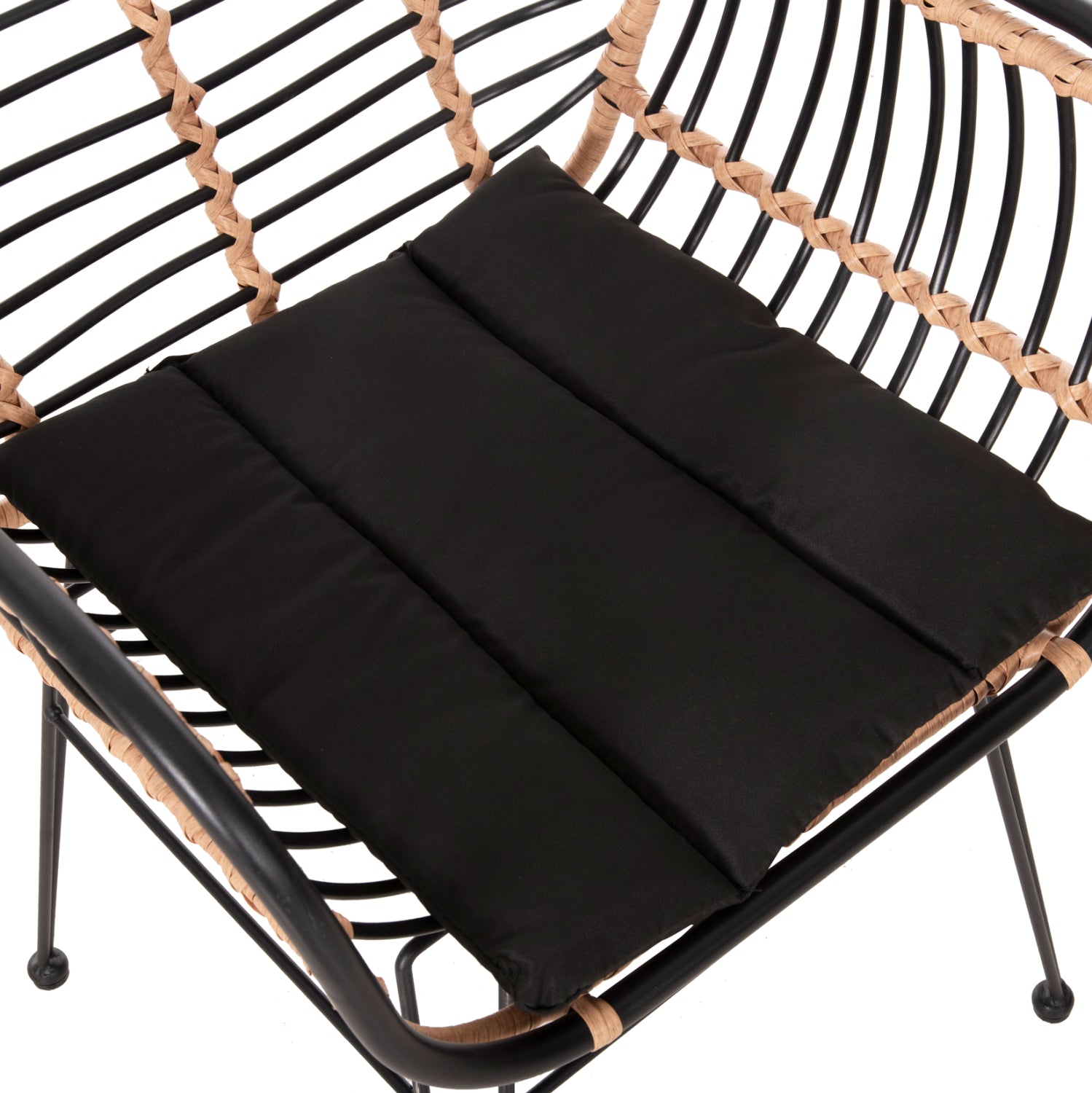 ΠΟΛΥΘΡΟΝΑ ALLEGRA HM5663.11 ΜΕΤΑΛ.ΣΚΕΛΕΤΟΣ-P.E.RATTAN ΜΠΕΖ-ΜΑΥΡΟ 58x59x81Υεκ - Pakobazaar