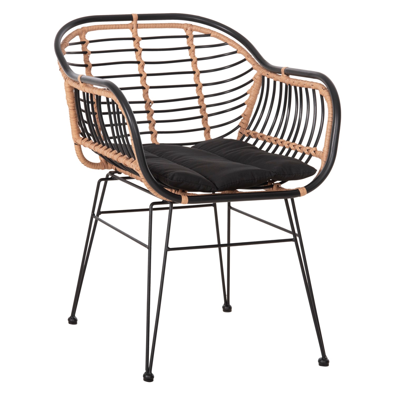 ΠΟΛΥΘΡΟΝΑ ALLEGRA HM5663.11 ΜΕΤΑΛ.ΣΚΕΛΕΤΟΣ-P.E.RATTAN ΜΠΕΖ-ΜΑΥΡΟ 58x59x81Υεκ - Pakobazaar