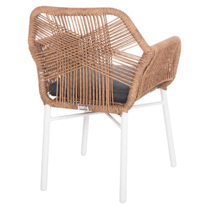 ΠΟΛΥΘΡΟΝΑ TOPIN HM6048.01 ΑΛΟΥΜΙΝΙΟ ΛΕΥΚΟ-P.E. RATTAN ΑΝΟΙΧΤΟ ΚΑΦΕ-ΜΑΞΙΛΑΡΙ ΓΚΡΙ 58x60x83Υ εκ - Pakobazaar