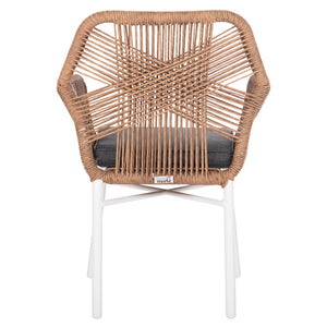 ΠΟΛΥΘΡΟΝΑ TOPIN HM6048.01 ΑΛΟΥΜΙΝΙΟ ΛΕΥΚΟ-P.E. RATTAN ΑΝΟΙΧΤΟ ΚΑΦΕ-ΜΑΞΙΛΑΡΙ ΓΚΡΙ 58x60x83Υ εκ - Pakobazaar
