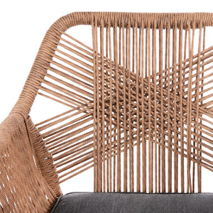 ΠΟΛΥΘΡΟΝΑ TOPIN HM6048.01 ΑΛΟΥΜΙΝΙΟ ΛΕΥΚΟ-P.E. RATTAN ΑΝΟΙΧΤΟ ΚΑΦΕ-ΜΑΞΙΛΑΡΙ ΓΚΡΙ 58x60x83Υ εκ - Pakobazaar